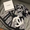 Classic Cashmere  Black and White Squares Long Scarf WJ-985166